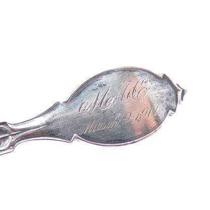 HORCHKISS & SCHREUDER 925 Sterling Silver Antique 1867 Medallion Coffee Spoon