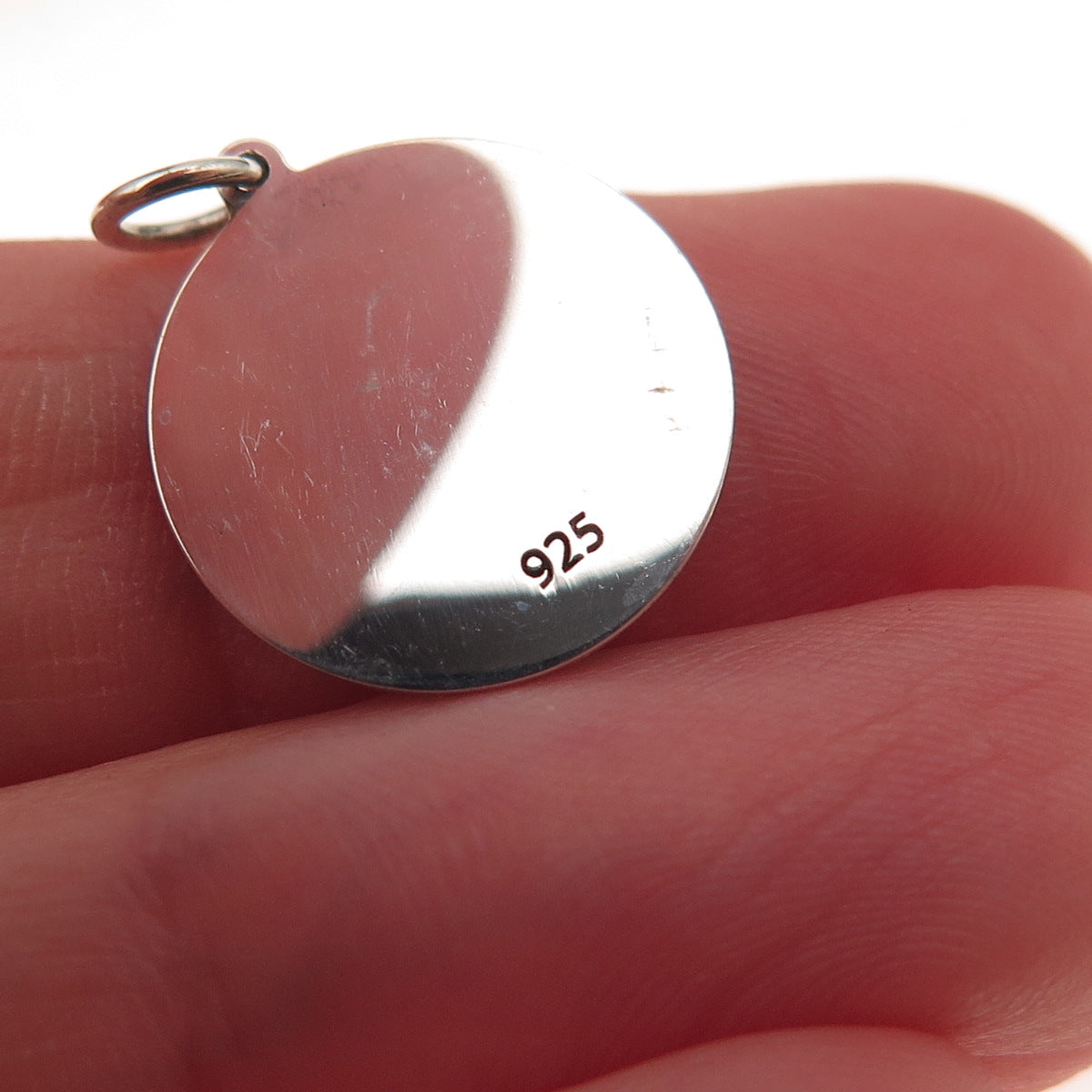 925 Sterling Silver Yellow Enamel Smiling Face Emoji Charm Pendant