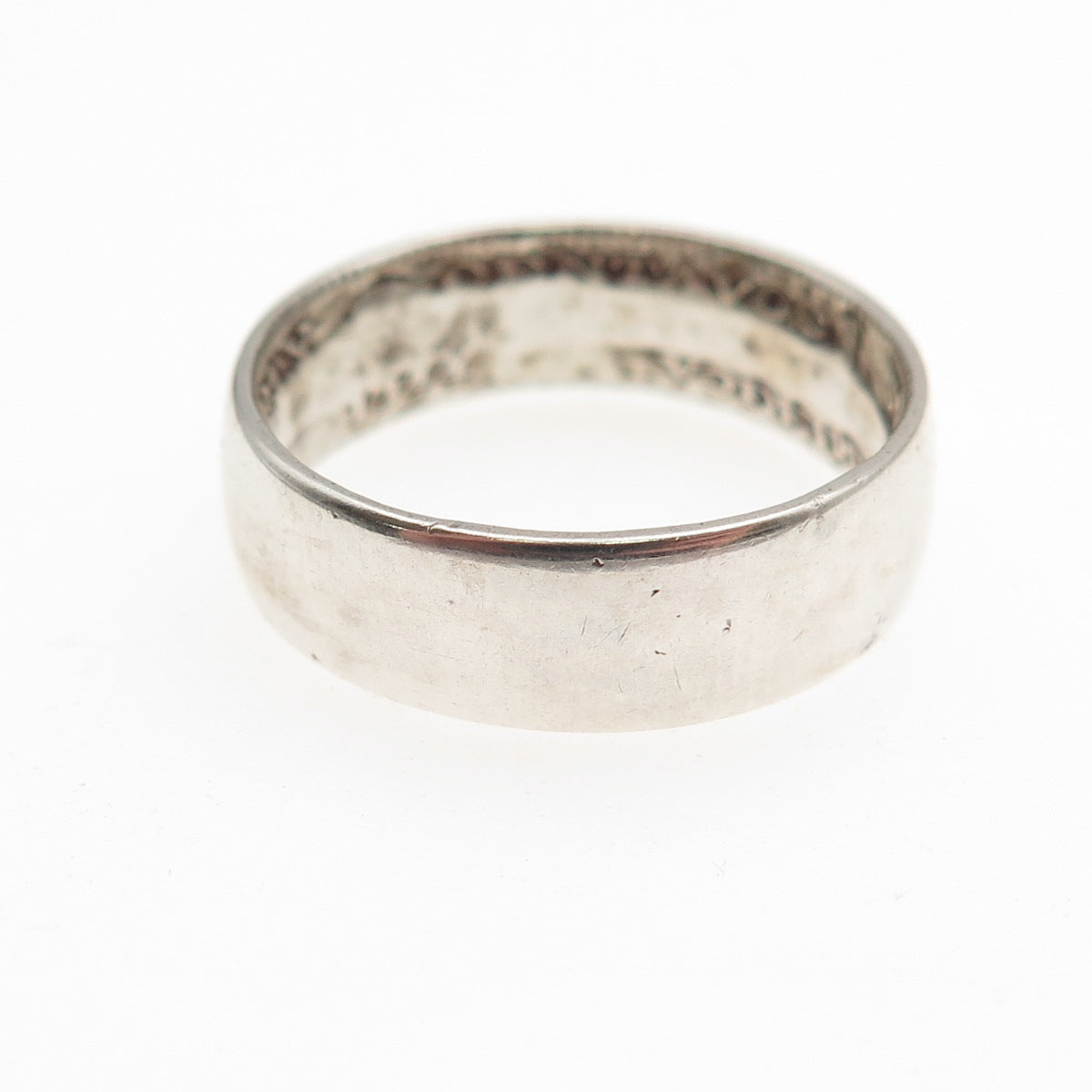 750 Silver Antique 1944 USA Philippines 50 Centavos Coin Band Ring Size 8.5