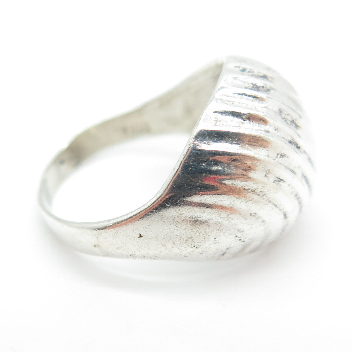 925 Sterling Silver Vintage Modernist Dome Ring Size 6.75