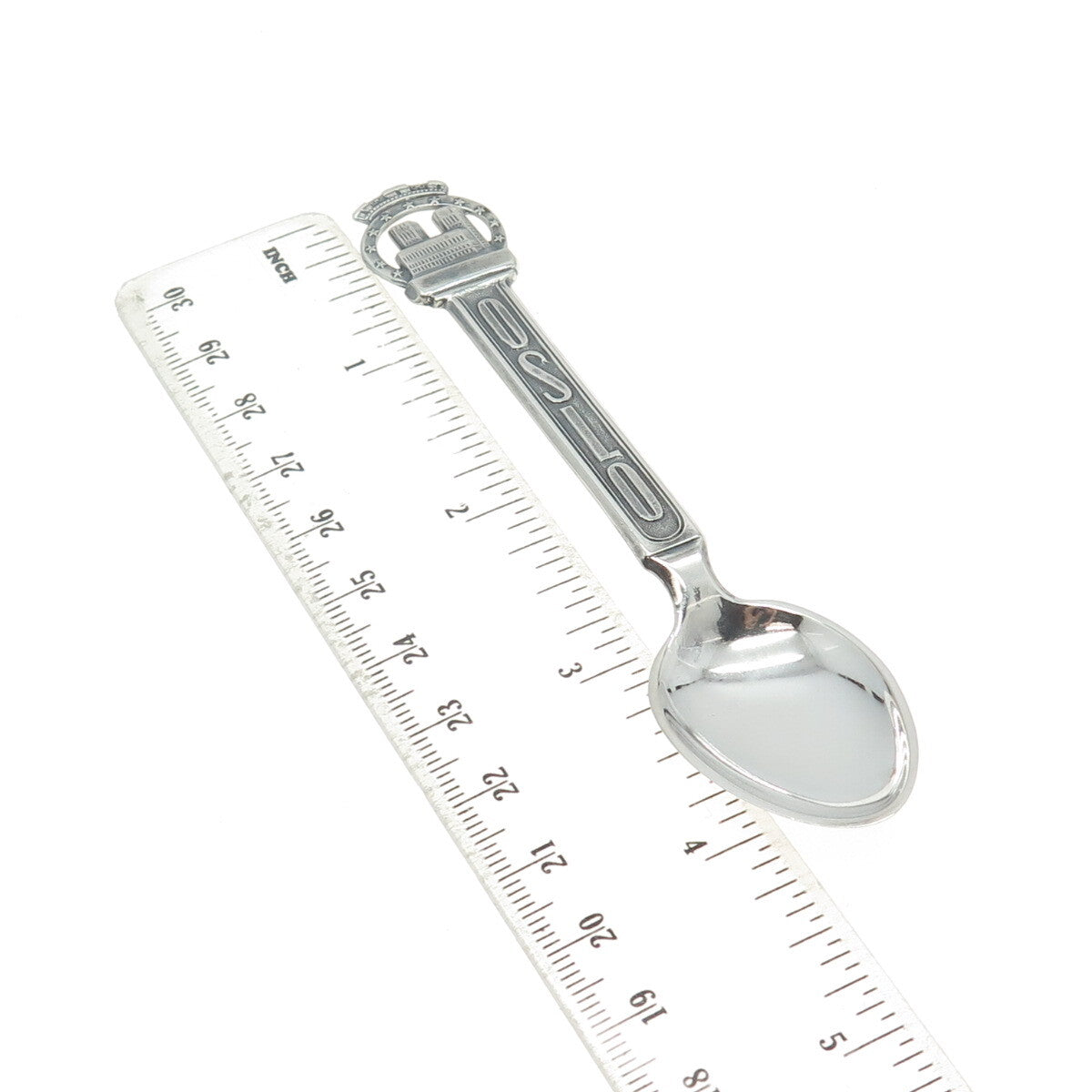 BRODRENE LOHNE 830S Silver Vintage Norway Oslo States & Cities Coffee Spoon #522