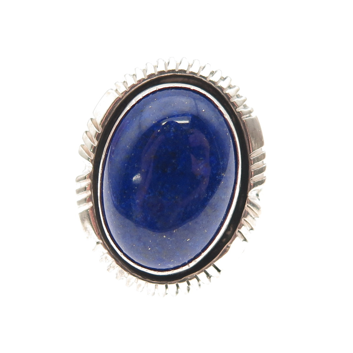 William G. Johnson Navajo Old Pawn Sterling Silver Vintage Lapis Ring Size 7.75