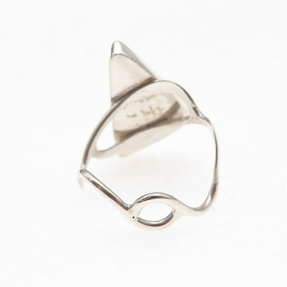 Old Pawn 925 Sterling Silver Vintage Southwestern Agate Tribal Ring Size 6.75