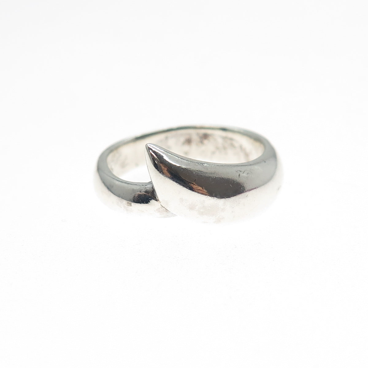 925 Sterling Silver Vintage Modernist Ring Size 6.75