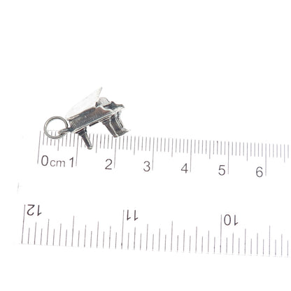 JEWELART 925 Sterling Silver Vintage Piano Oxidized Minimalist 3D Charm Pendant