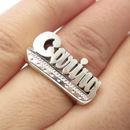 925 Sterling Silver Vintage "Carina" Personalizes Ring Size 5.25