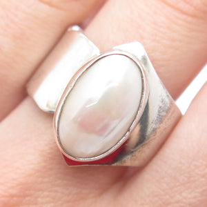 GILO & GRACE NAKAI Navajo Old Pawn 925 Sterling Vintage Real MOP Ring Size 9.75