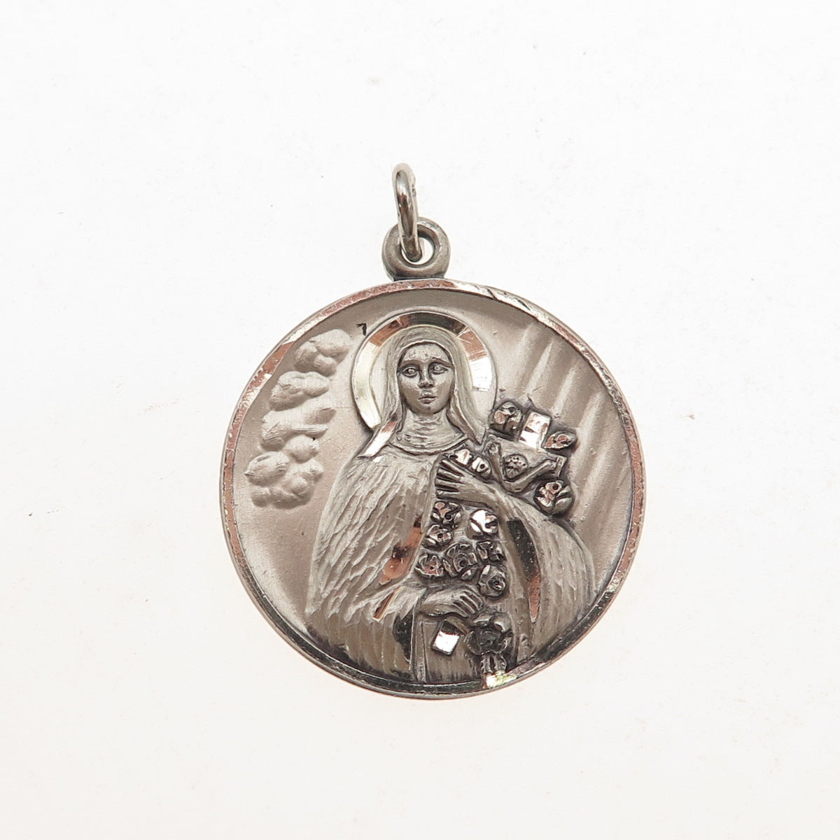 Creed 925 Sterling Silver Vintage St. Teresa of Calcutta Medal Charm Pendant