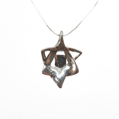 HAGIT GORALI Sterling Vintage Israel Peridot Star of David Chain Necklace 18"