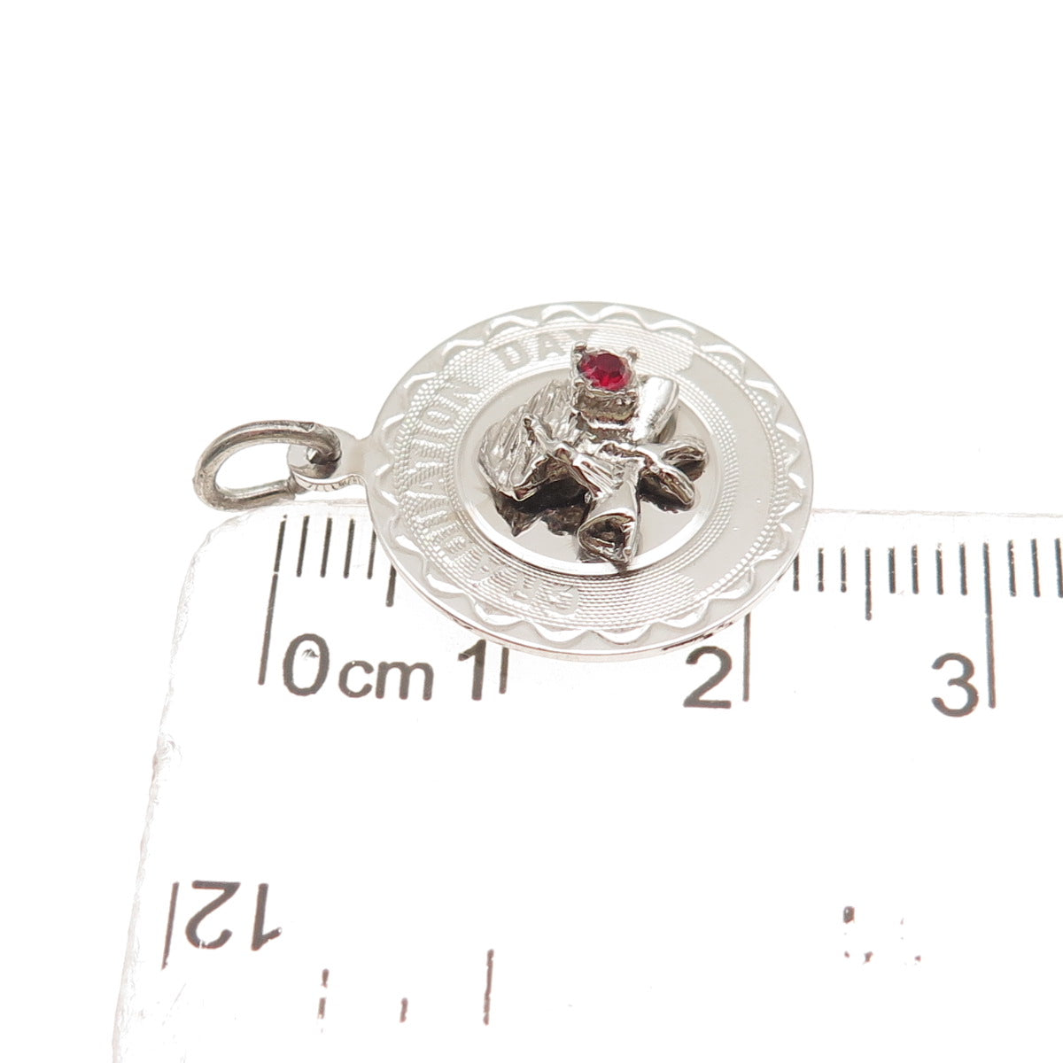 Spencer Co. 925 Sterling Silver Vintage Rhinestone Graduation Day Charm Pendant