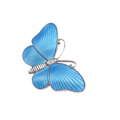 Ivar T. Holth 925S Sterling Silver Vintage Norway Enamel Butterfly Pin Brooch