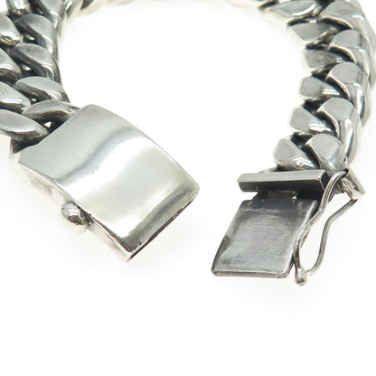 NINO 925 Sterling Silver Vintage Solid 183.3g Cuban Link Bracelet 8.5"
