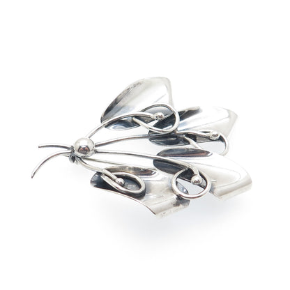 CARL OVE FRYDENSBERG Sterling Silver Vintage Denmark Modernist Lily Pin Brooch