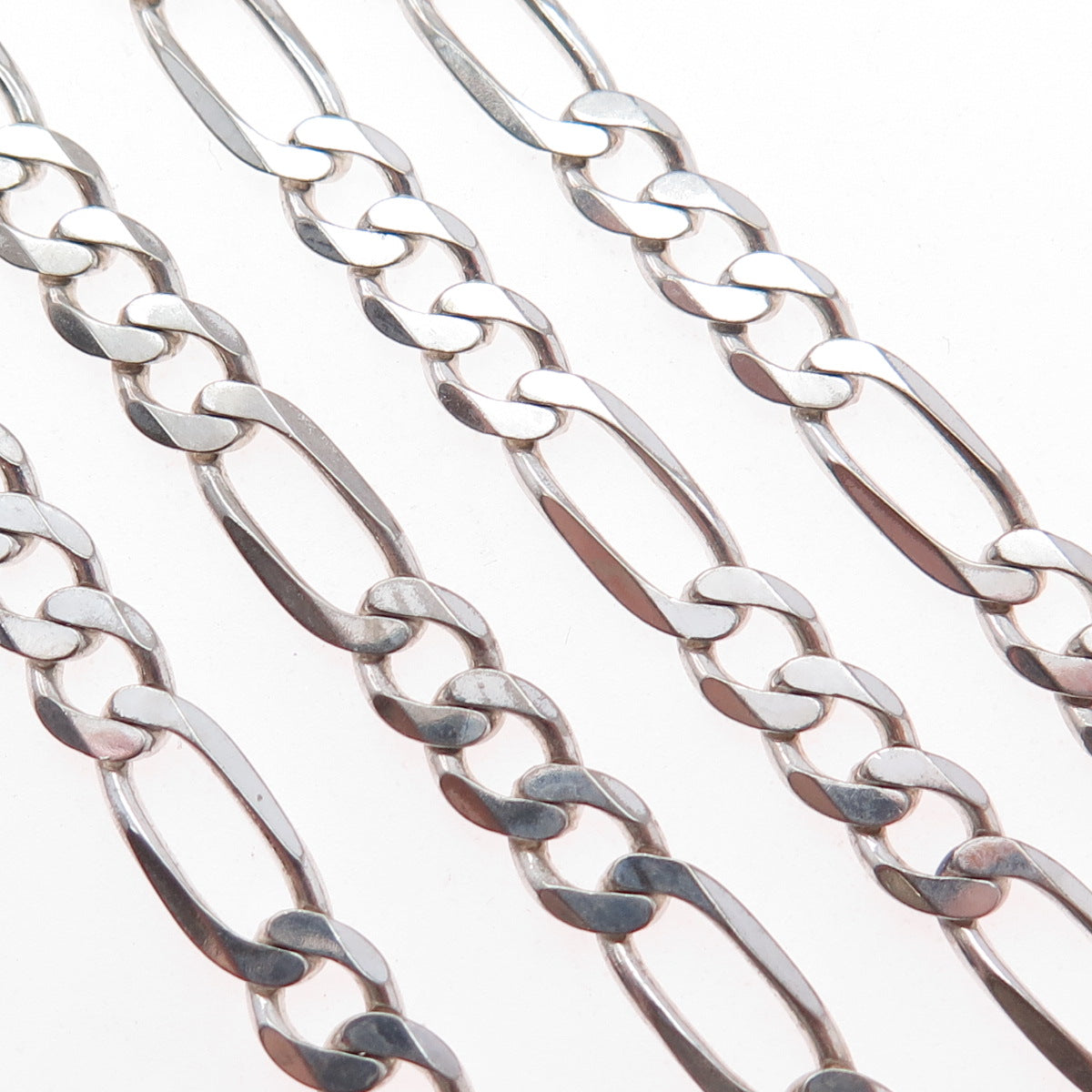 HAN 925 Sterling Silver Vintage Italy Figaro Chain Necklace 24"