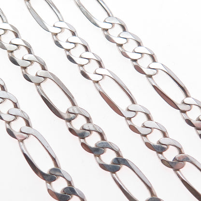HAN 925 Sterling Silver Vintage Italy Figaro Chain Necklace 24"