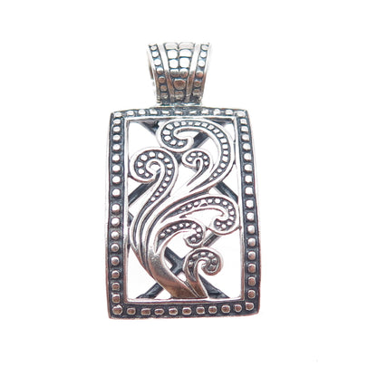 SILPADA 925 Sterling Silver Vintage Paisley Filigree Oxidized Charm Pendant