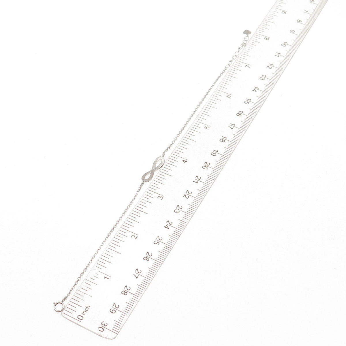 925 Sterling Silver Infinity Cable Link Anklet / Bracelet 6.5-8"