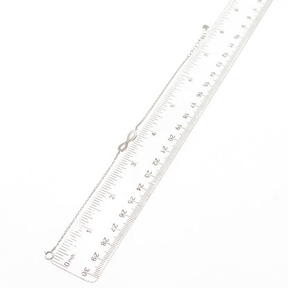 925 Sterling Silver Infinity Cable Link Anklet / Bracelet 6.5-8"