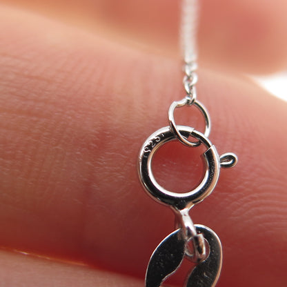 925 Sterling Silver Round-Cut Blue & White C Z Cable Chain Necklace 18"