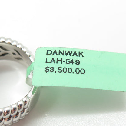 DANWAK 18K Gold Sterling 48 Diamond 0.60ct & Lemon Quartz 11.18ct Ring Size 7