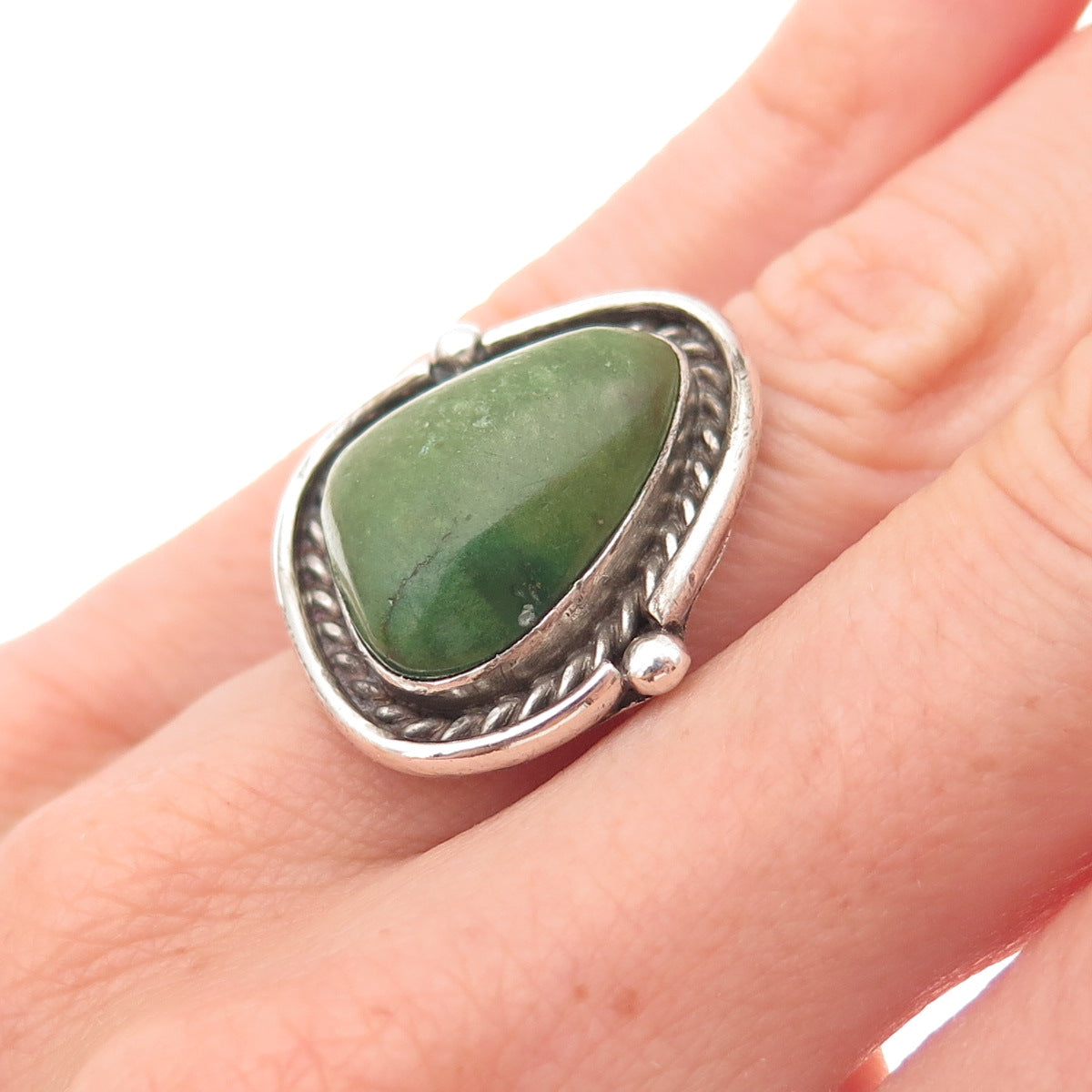 Old Pawn Sterling Silver Vintage Southwestern Royston Turquoise Ring Size 5.5