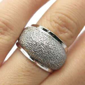 925 Sterling Silver Vintage Textured Ring Size 7