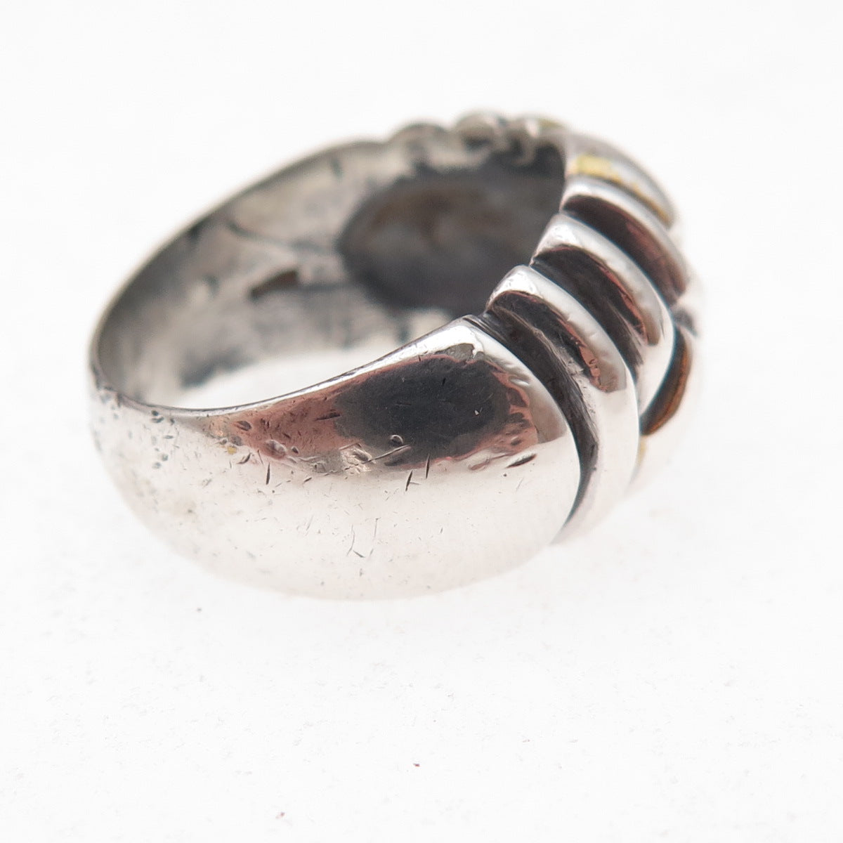Bogart 925 Sterling Silver Vintage 1988 London Modernist Oxidized Ring Size 6.75