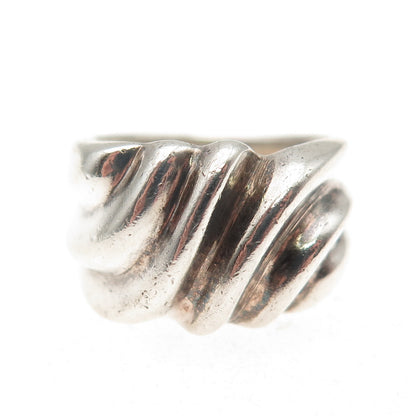 Chapal Zenray 925 Sterling Silver Vintage Modernist Oxidized Ring Size 6
