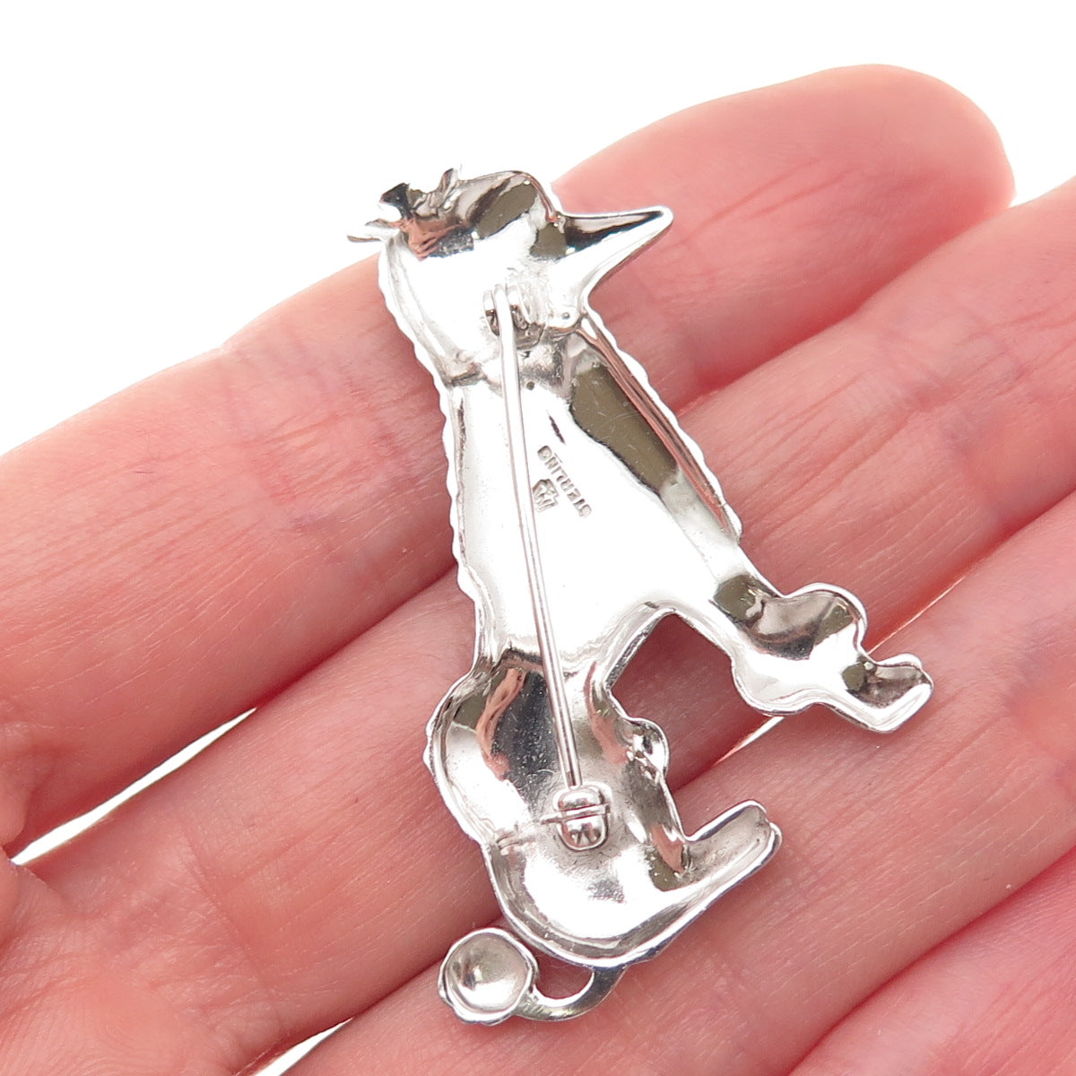 RICHLINE 925 Sterling Silver Vintage Poodle Dog Pin Brooch
