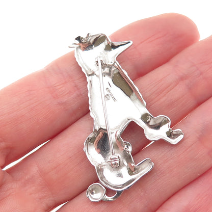 RICHLINE 925 Sterling Silver Vintage Poodle Dog Pin Brooch