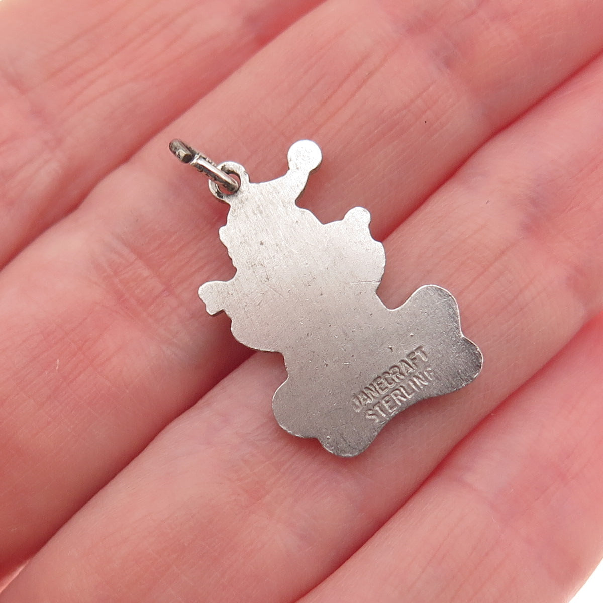 Danecraft 925 Sterling Silver Vintage Enamel Santa Ice Skate Mini Charm Pendant