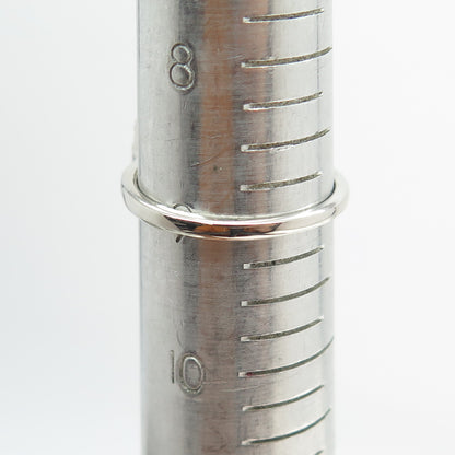 925 Sterling Silver Real Round-Cut Black Diamond Lattice Pattern Ring Size 9