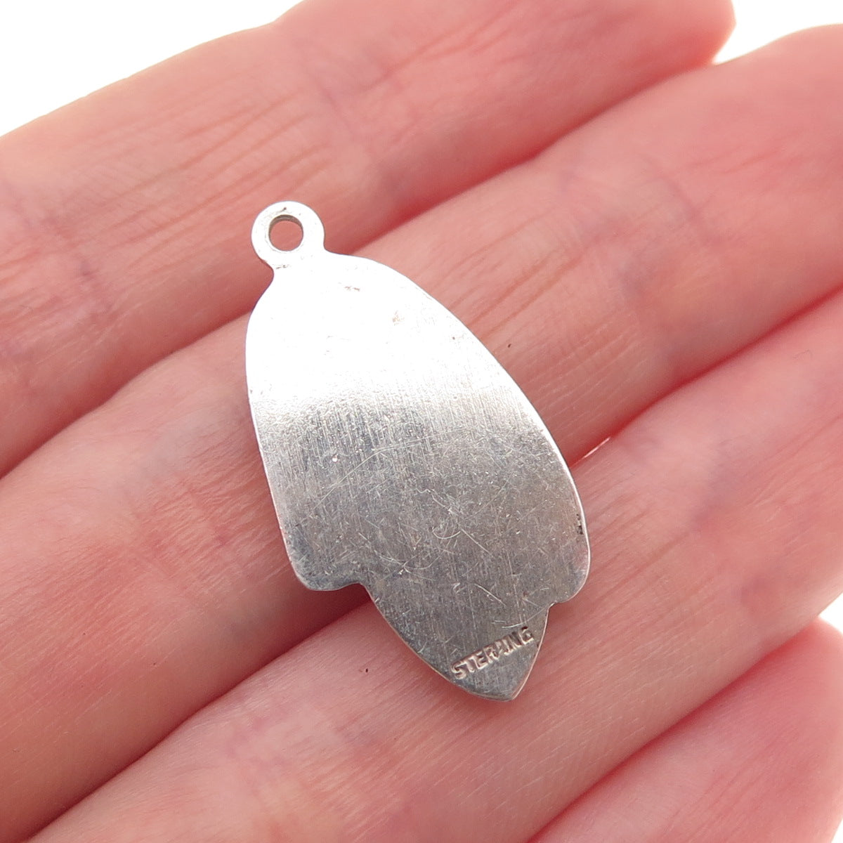 925 Sterling Silver Vintage St. Mary & Jesus Oxidized Charm Pendant