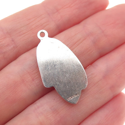 925 Sterling Silver Vintage St. Mary & Jesus Oxidized Charm Pendant