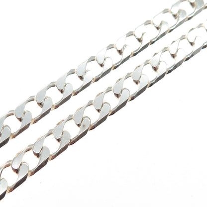 925 Sterling Silver Vintage Curb Chain Necklace 24"