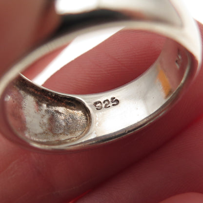 925 Sterling Silver Vintage Heart Scroll Oxidized Ring Size 7