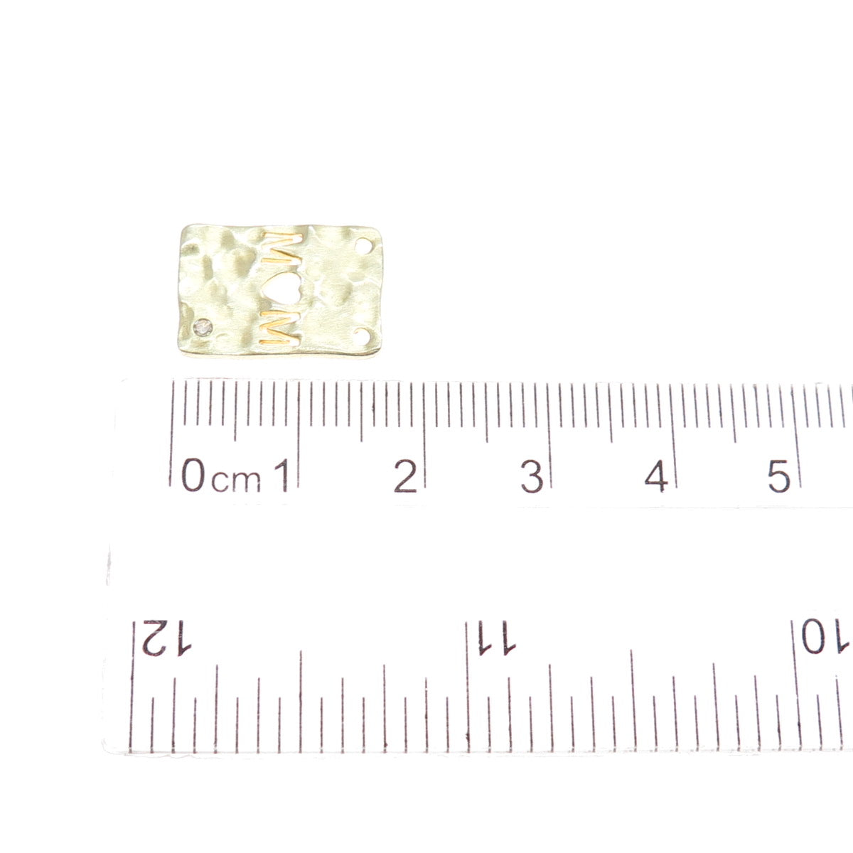 925 Sterling Silver Gold Plated Real Diamond Mom Heart Minimalist Slide Pendant