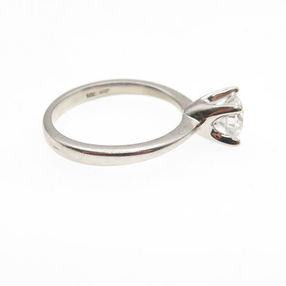 925 Sterling Silver Round-Cut C Z Engagement Ring Size 7