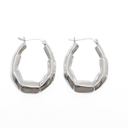 925 Sterling Silver Modernist Hoop Earrings