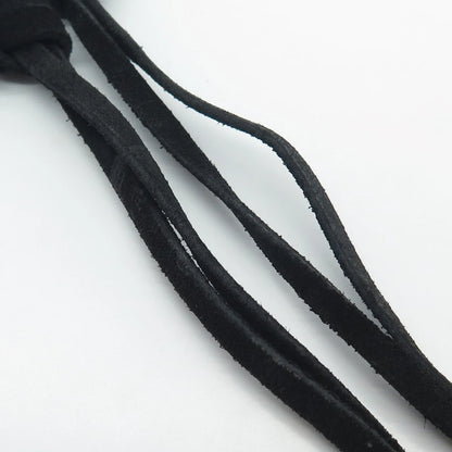 925 Sterling Silver Vintage Israel Modernist Triple Bar Leather Necklace 14"