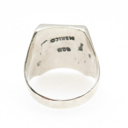 925 Sterling Vintage Mexico Adam & Eve Garden of Eden Modernist Ring Size 10.5