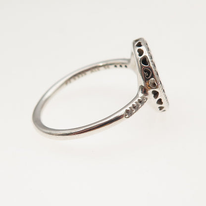 Pandora 925 Sterling Silver Round-Cut C Z Hearts of Pandora Halo Ring Size 7.5