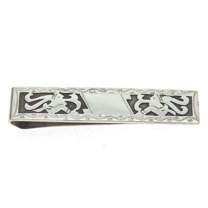 900 Silver Vintage Guatemala Tribal Warrior Oxidized Tie Clip