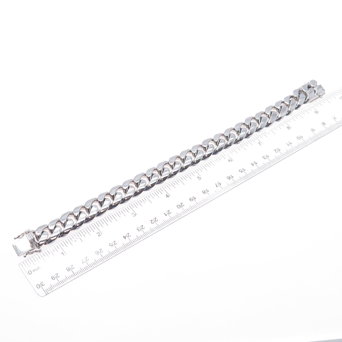 AMINOV 925 Sterling Silver Heavy 55.5g Hollow Cuban Link Bracelet 8.75"