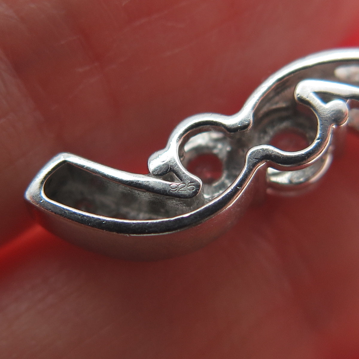 925 Sterling Silver Round-Cut Shaped C Z Journey Sparkle Slide Pendant
