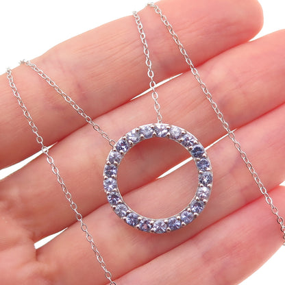 Chuck Clemency 925 Sterling Silver Real Tanzanite Circle of Life Necklace 20"