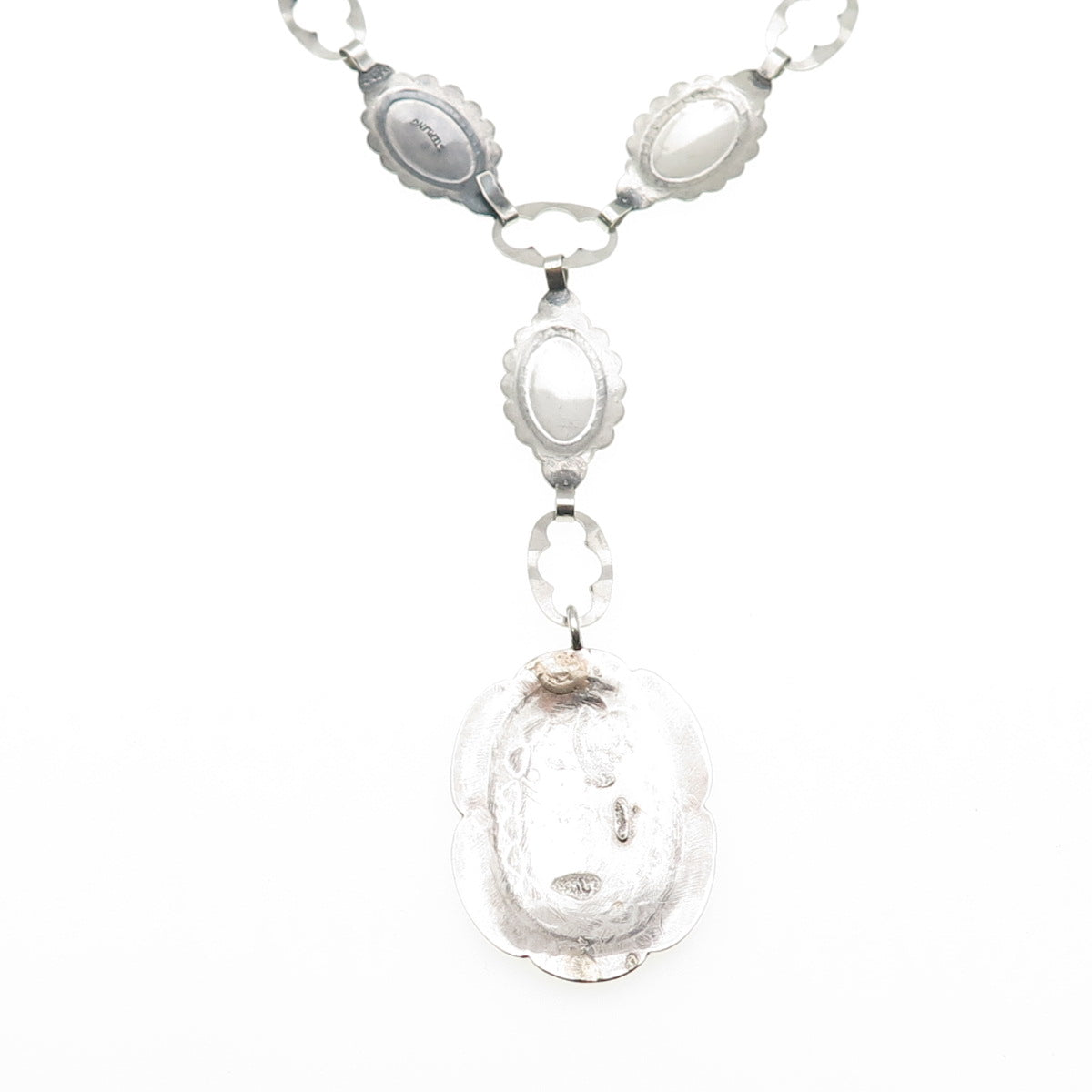 Old Pawn 925 Sterling Silver Vintage Southwestern Concho Chain Belt Necklace 34"