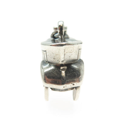 925 Sterling Silver Vintage Retro Car 3D Pendant