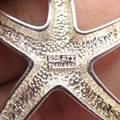 925 Sterling Silver Vintage Starfish Slide Pendant