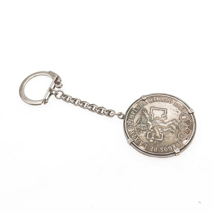 925 Sterling 720 Silver Coin Vintage 1968 Mexico 25 Pesos Olympic Games Key Fob